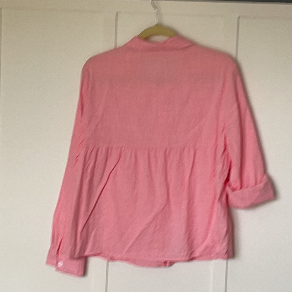 Pink Linen Button Down - Picture 2 of 3
